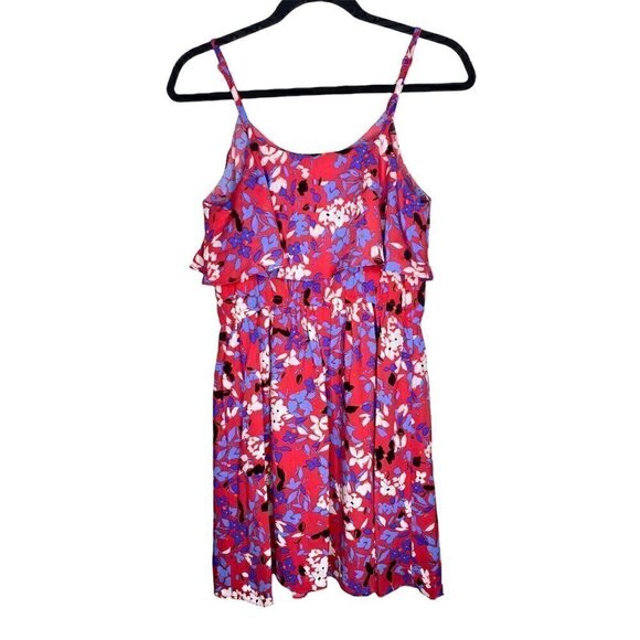 Elle Dress Size S Floral Sleeveless Mini Dress Women's Multicolor Layered Pink - Picture 2 of 5